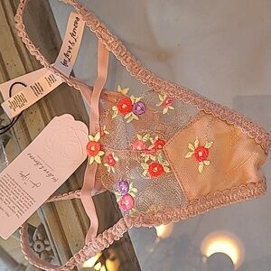 For Love & Lemons blush blossom thong g-string XXS new
